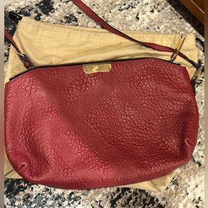 Burberry Leather Grain Check Crossbody Bag